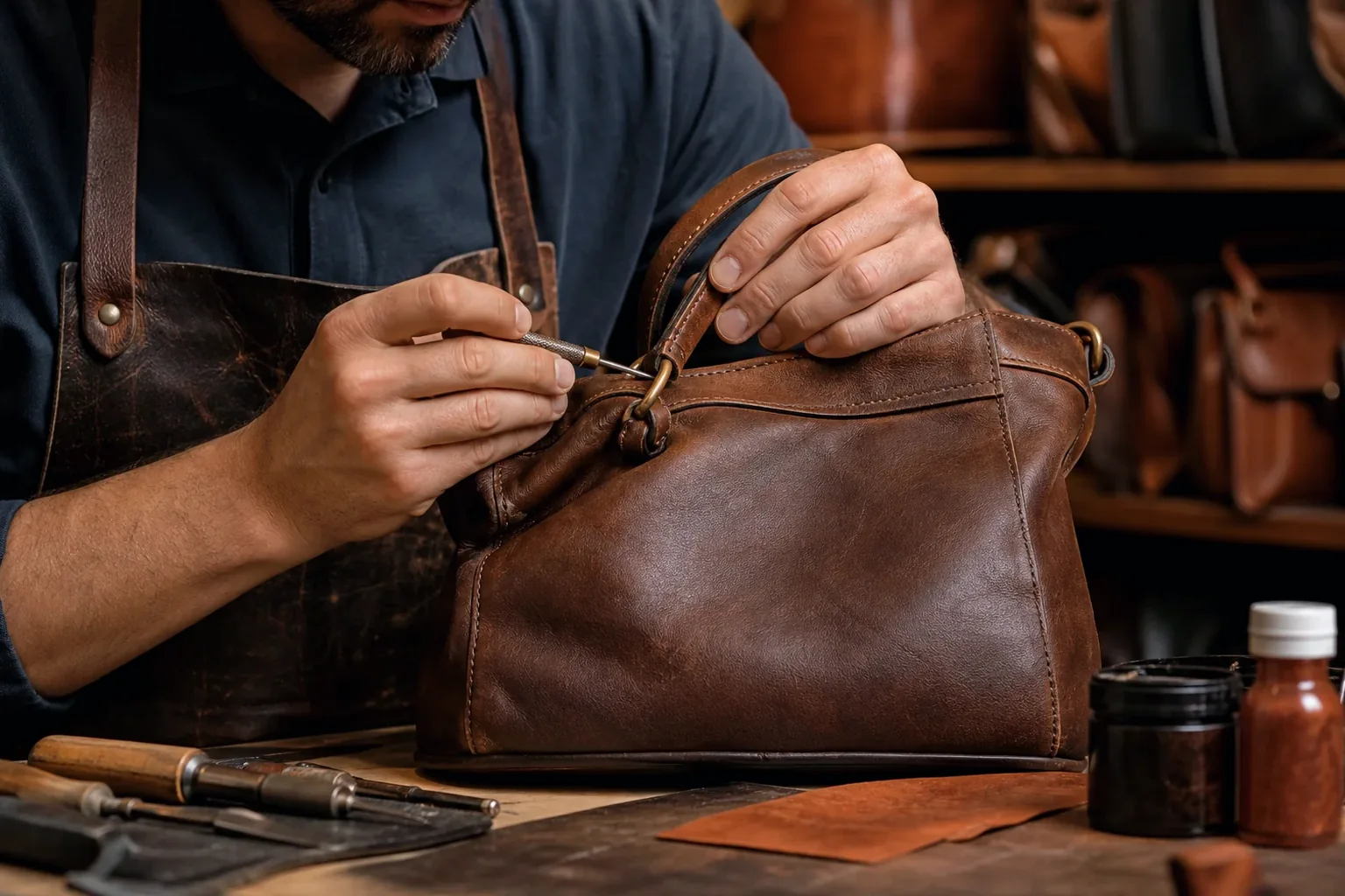 Reforma de bolsas de couro em São Paulo